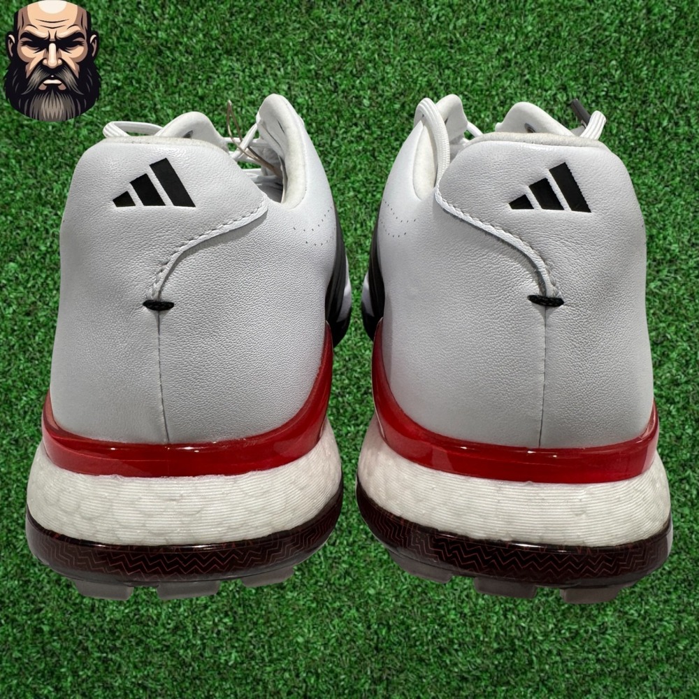 Adidas Tour 360 24 Golf Shoes White Black Red Leather Boost IH8539 Men Size 12.5 - Picture 6 of 7